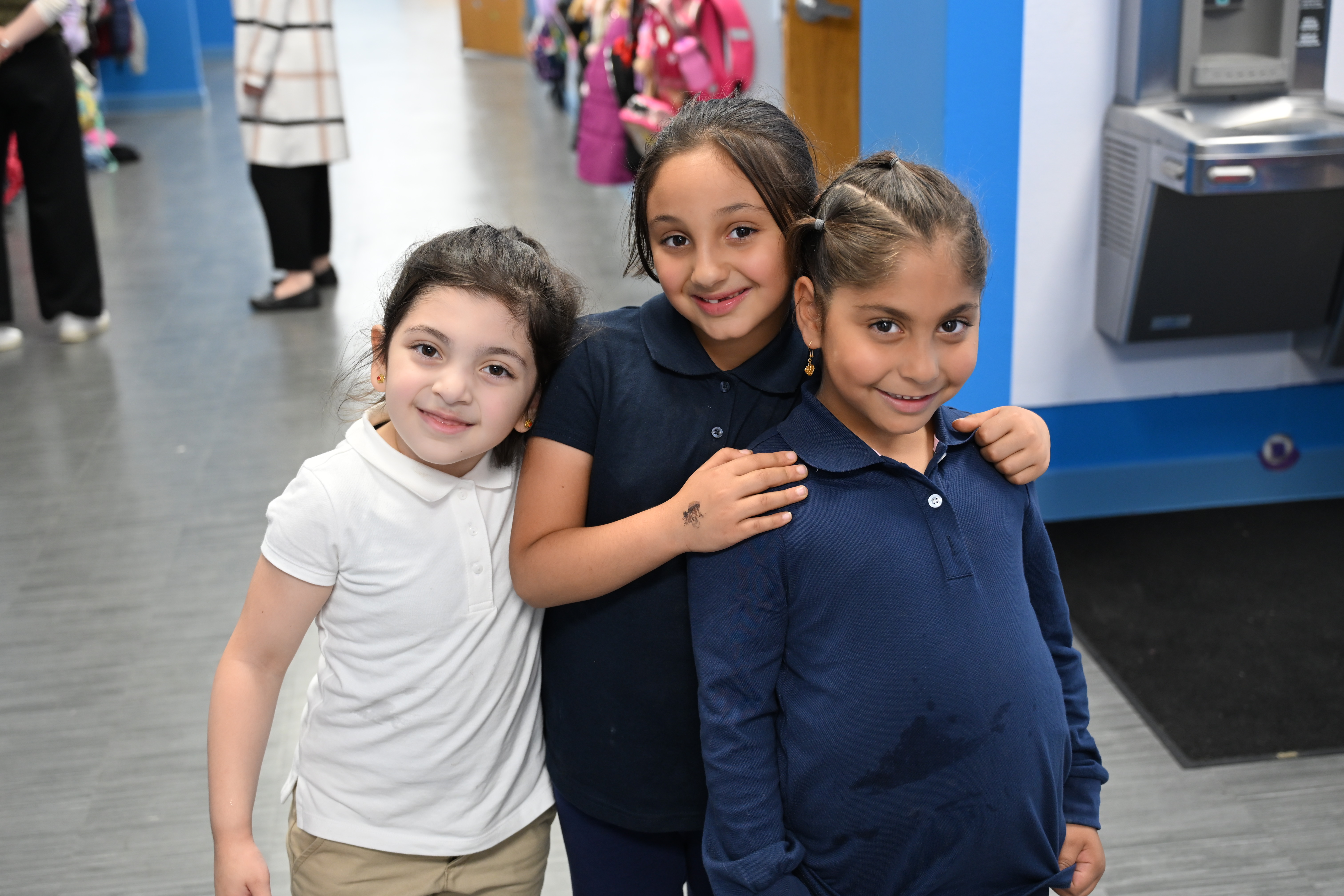Central Academy students in the hallway